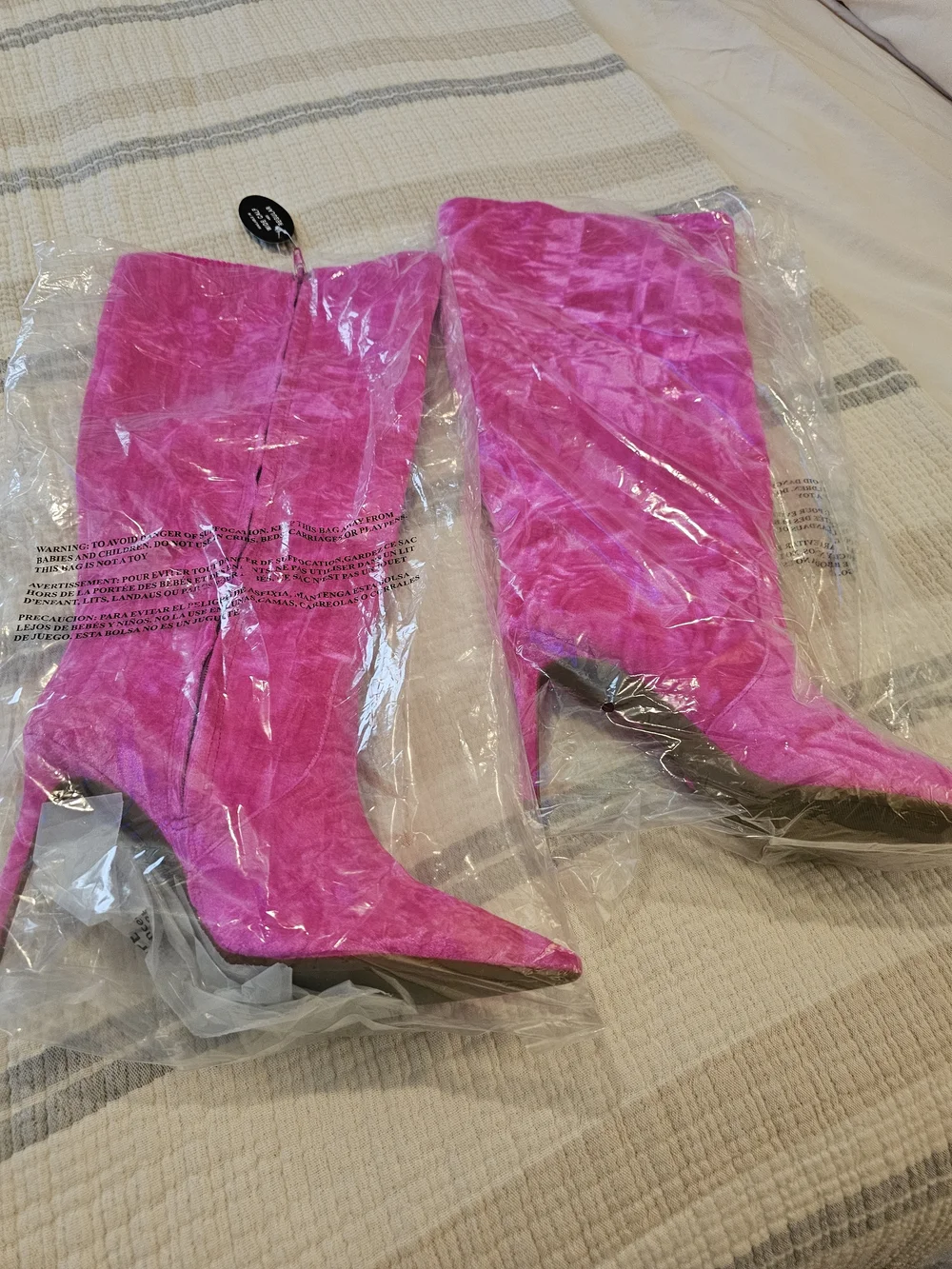 INC International Concepts Over-the-Knee Velvet Boots in Hot Pink